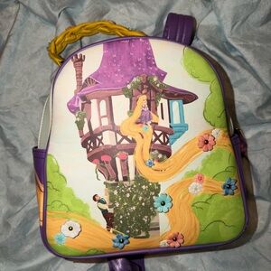 Loungefly Purple Yellow Rapunzel Tower Floral Mini Backpack